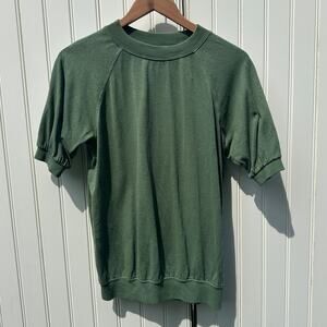 Jungmaven Short Sleeve Raglan Tee T-Shirt Top Small Hunter Green 55% Hemp EUC